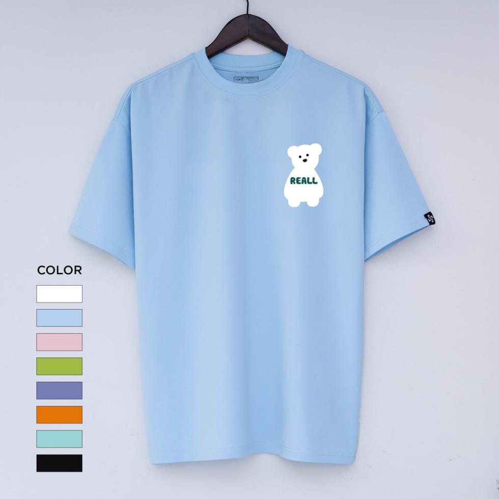 Áo thun nam nữ in gấu SATUDR REALL COTTON (V76)