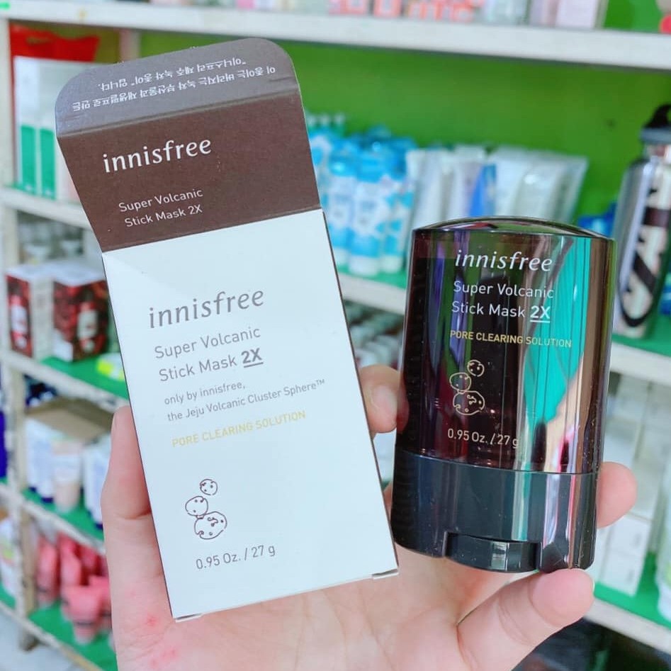 Mặt Nạ Dạng Thỏi Giúp Loại Bỏ Mụn Đầu Đen, Bã Nhờn Chiết Xuất Tro Núi Lửa Innisfree Super Volcanic Stick Mask 2X 27g