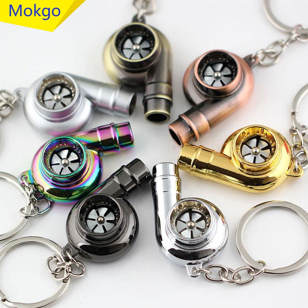 MG Auto Car Turbo Sleeve Turbo Keychain Spinning Turbine Key Chain Ring Keyring