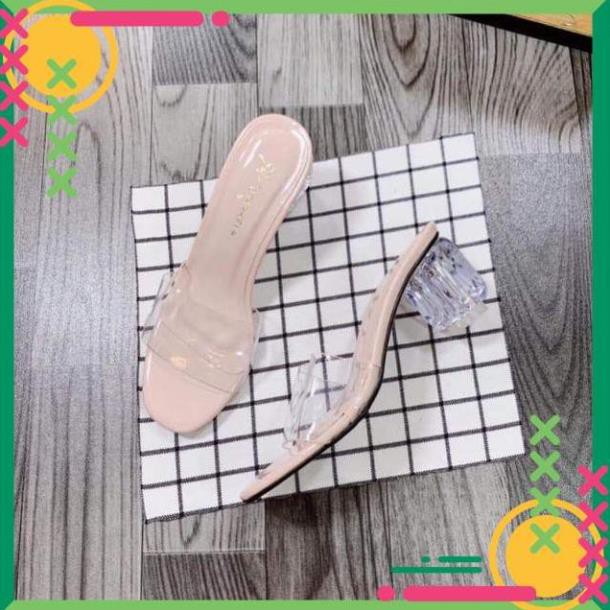 GL157 H FREE SHIP Guốc nữ , dép nữ cao gót quai trong êm chân dễ mang