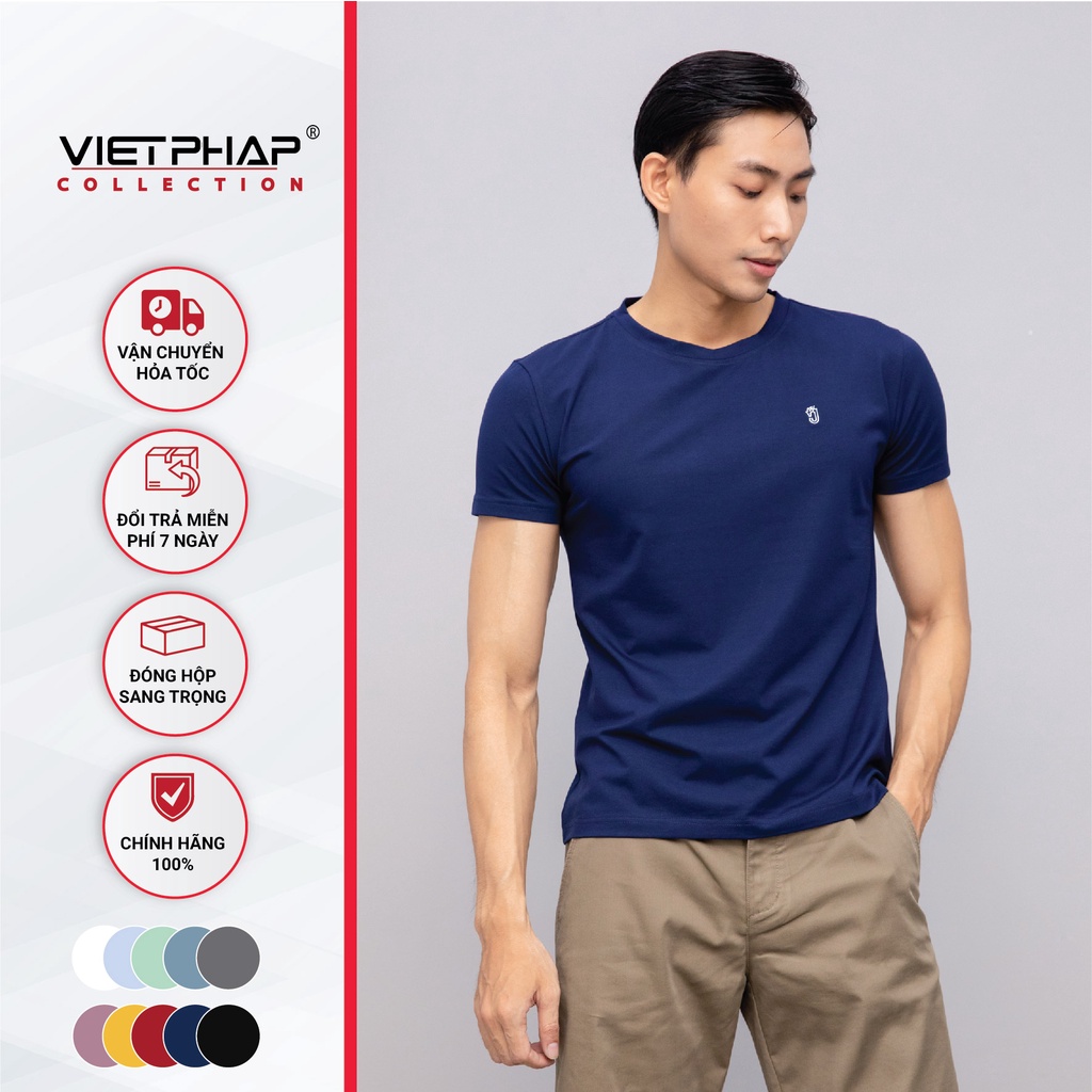 Áo Thun Nam Cổ Tròn Cao Cấp Việt Pháp 1501-hàng chính hãng