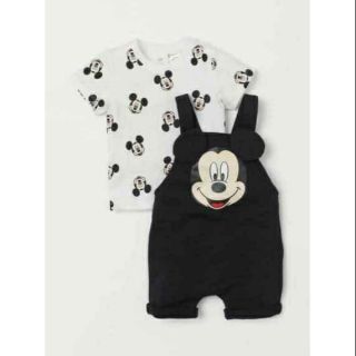 Set quần yếm micky bé trai bé gái