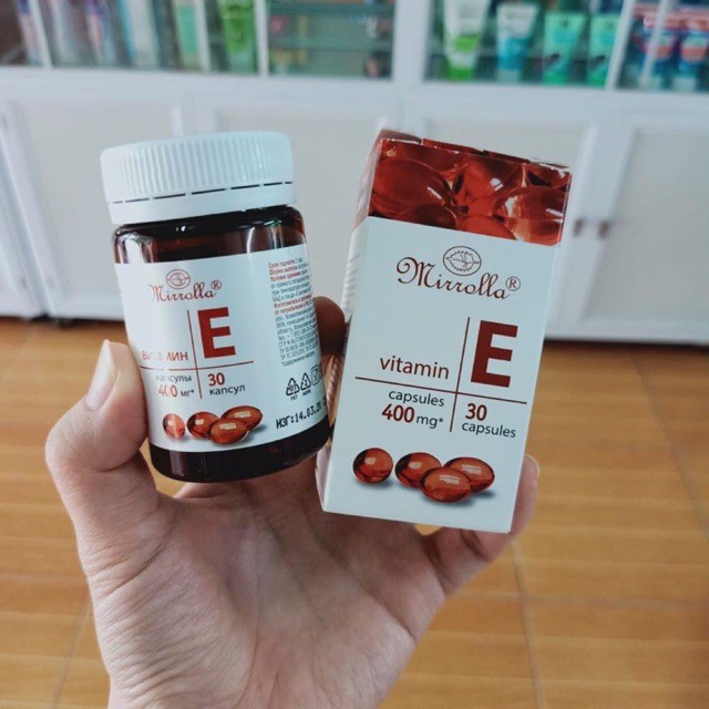 01 Hộp Vitamin E Đỏ Mirrolla 400mg chính hãng của Nga