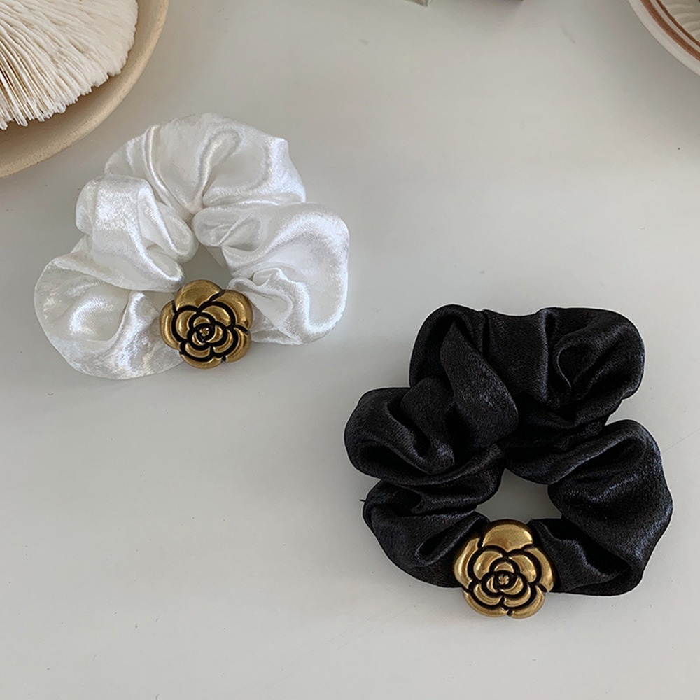 Dây Buộc Tóc Ruy Băng Đính Hoa Trà Đồng Thời Trang Nữ Tính