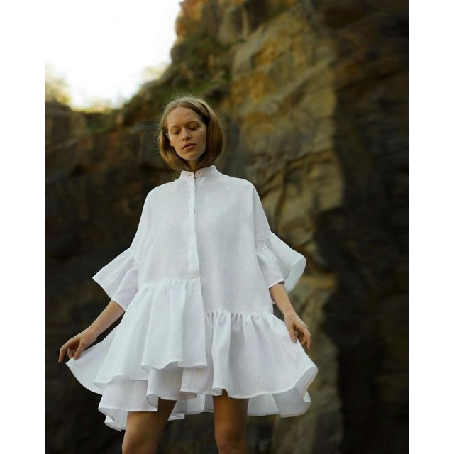 Đầm Linen Tầng Dáng Xòe