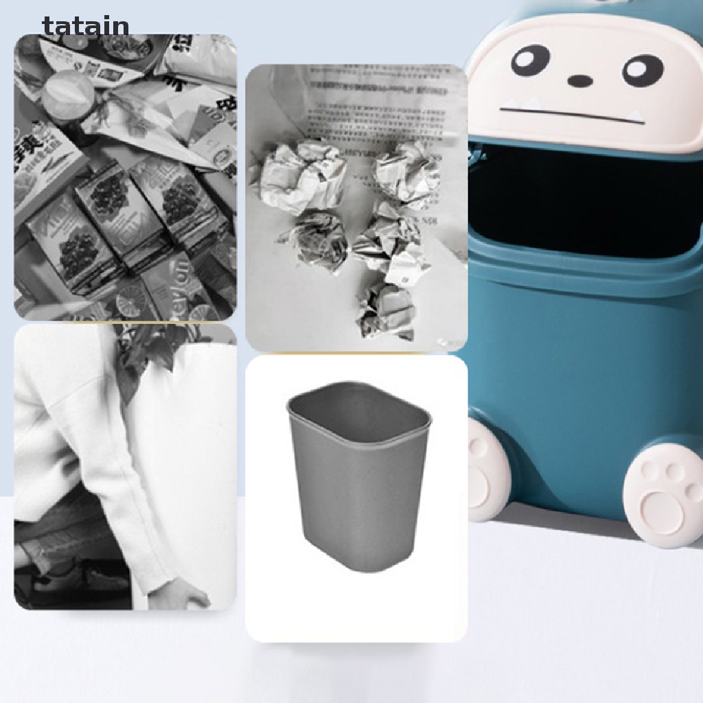[TAT] Ins Desktop Small Trash Bin Waste Bin Bedroom Home Cute Trash Can With Lid CVX