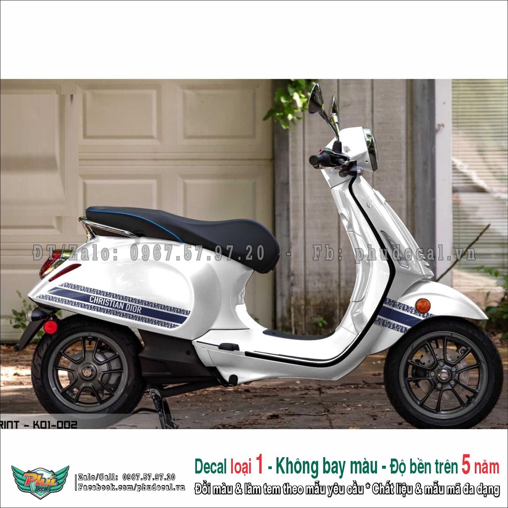 Tem rời Vespa trắng Dio (2)