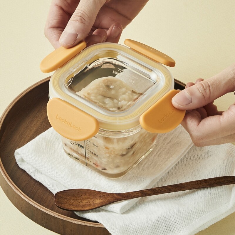 Hộp thủy tinh chia vạch Lock&Lock đựng thức ăn cho bé LLG508 và LLG510 - BABYHOPSG
