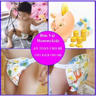 Combo 3 Bỉm vải CAO CẤP MOMMYKIDS Ban ngày chống hăm cho bé 1_24 tháng