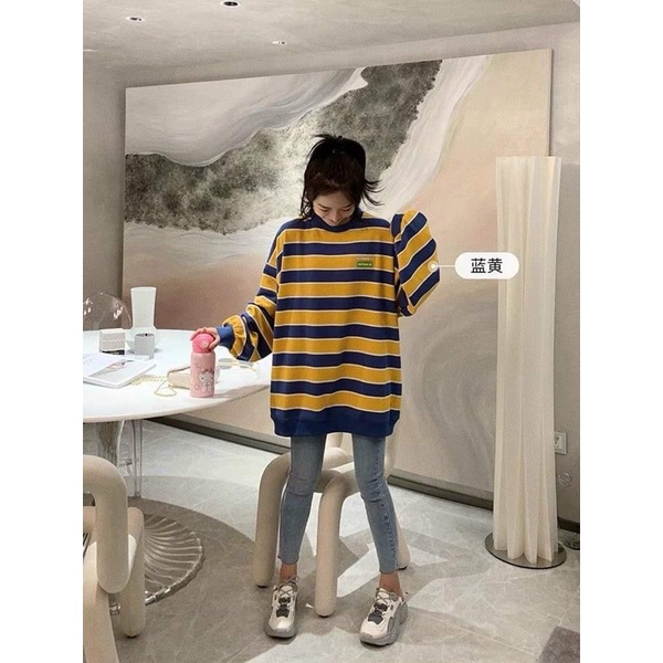 áo sweater kẻ dài tay to rộng chất đẹp ka