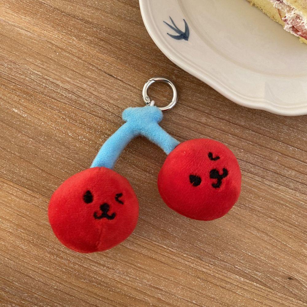 Móc Khóa Hình Trái Cherry Bằng Bông PP Dễ Thương Giá Đỡ