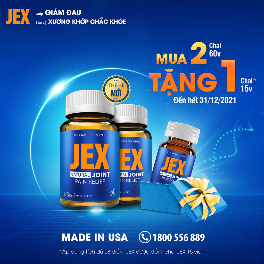 (Mẫu mới) JEX MAX Chính Hãng - Viên uống hỗ trợ điều trị viêm khớp - bổ khớp, tái tạo sụn khớp- Có tem tích điểm