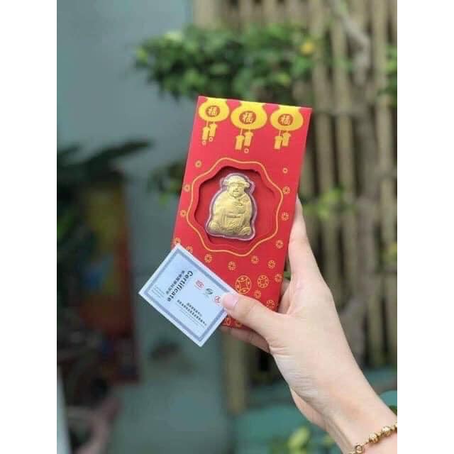 Lì xì trâu vàng và thần tài may mắn