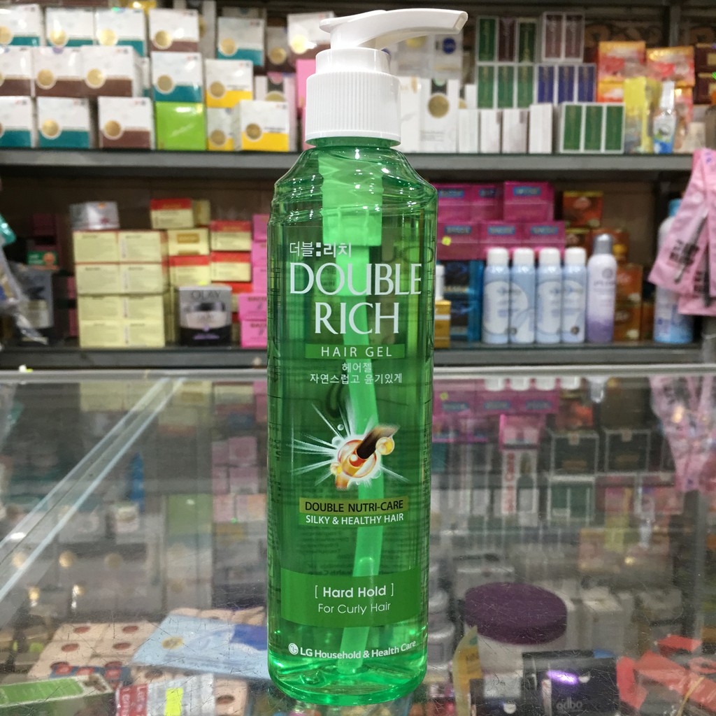 Gel Tạo Kiểu Cho Tóc Uốn Double Rich Hard Hold Chai 250 ml