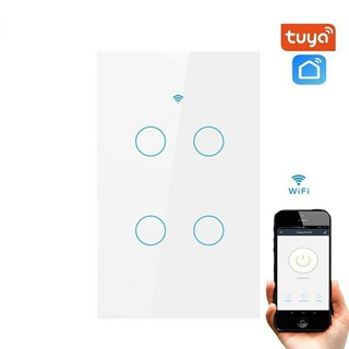 Công tắc đèn thông minh wifi Tuya Smart loại cao cấp loại không có dây N(dây nguội)