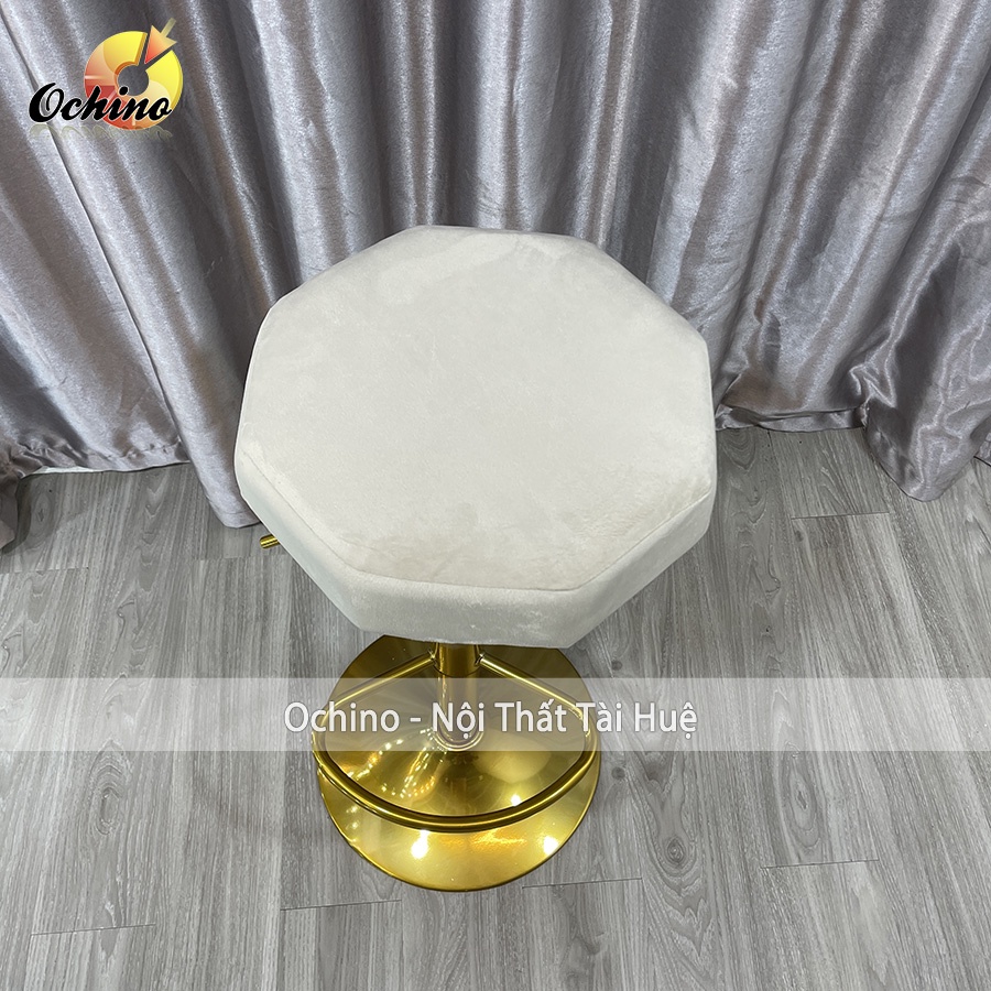 Ghế Chụp Hình, Ghế Makeup Chân Vàng K1 Sơn Tĩnh Điện Nhập Khẩu Mẫu trơn 8 cạnh( Ảnh Thật Shop Chụp)