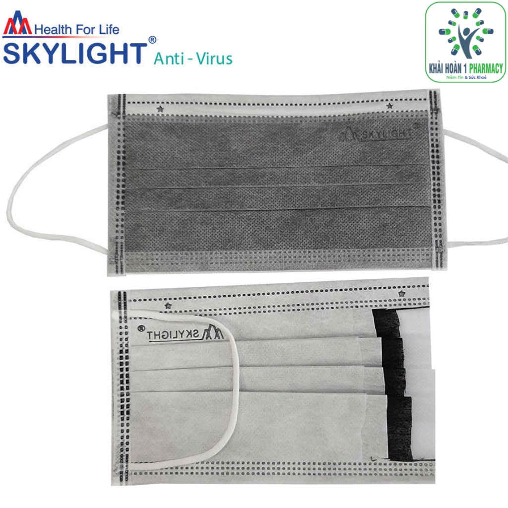 Khẩu trang y tế cao cấp SKYLIGHT ANTI-VIRUS 4 lớp giúp bảo vệ cơ thể khỏi khói bụi và vi khuẩn hiệu quả - Hộp 50 cái