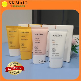 (Đủ Bill- Sỉ) Kem Chống Nắng Innisfree Triple Shield Care / Long Lasting / Tone up No Sebum / Daily mild 50ml chính hãng
