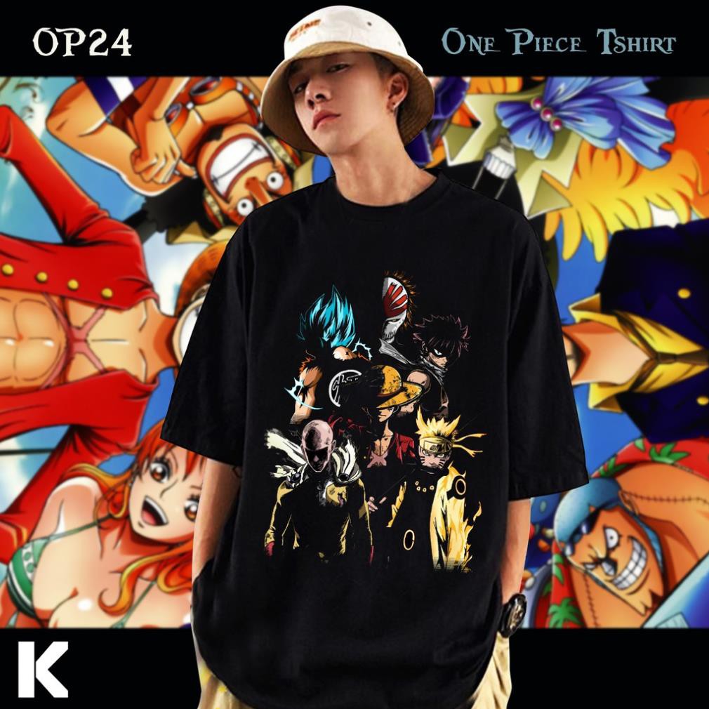 Gia Rẻ Ao Thun One Piece Op24 Oversize Unisex 2 Mau đen Trắng Sieu Hot Shopee Việt Nam