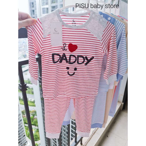 Moon - Bộ dài tay cài vai vải petit xinh yêu mẫu mới 2022 cho bé 6-18kg