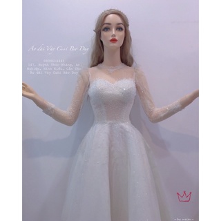 váy cưới trắng ngắn hình thật