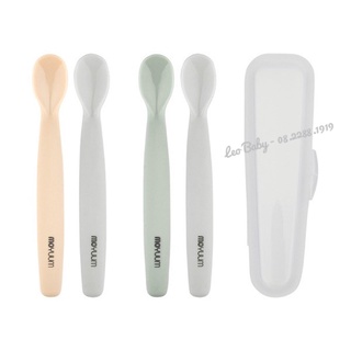 Thìa ăn dặm moyuum , thìa ăn dặm cho bé , silicon , leobaby