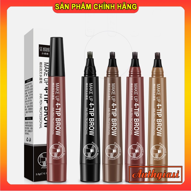 Kẻ mày phẩy sợi Senana Make up 4 Tip Brow Ink Pen bền màu lâu trôi