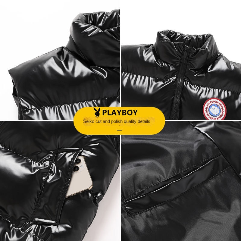 Áo khoác phao sát nách cổ đứng chất Cotton giữ ấm cho nam giới