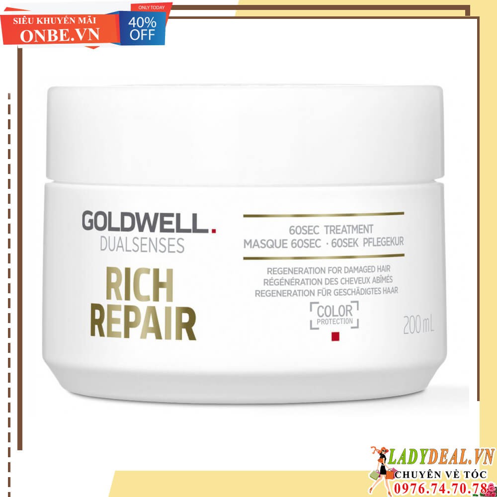 Hấp Dầu Phục Hồi Tóc Hư Tổn Goldwell Dualsenses Rich Repair 200ml | Ladydeal.vn