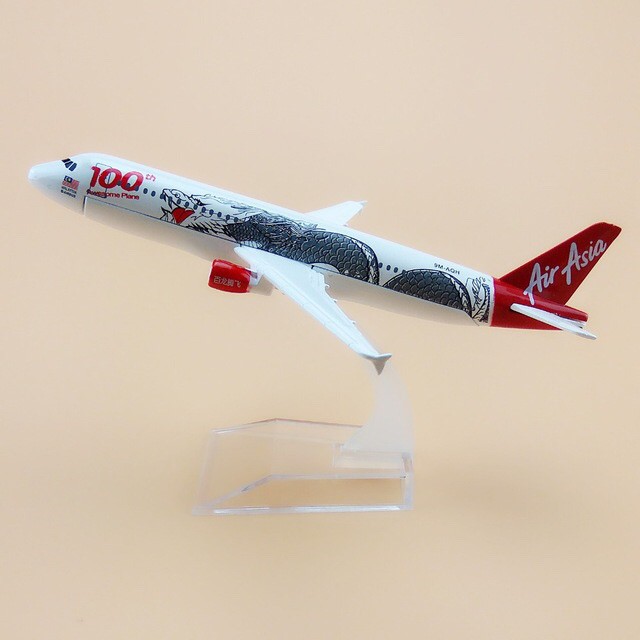 Mô hình máy bay tĩnh A320 Air Asia 16cm (Logo kỉ niệm 100 năm)