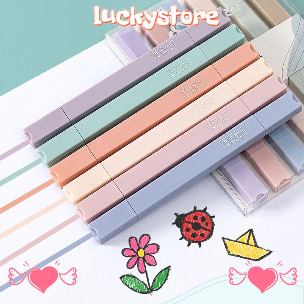 ✦LUCKY✦ Stationery Pens Midline Pastel Double Tip Highlighter New Candy Color Kawaii Manga Markers