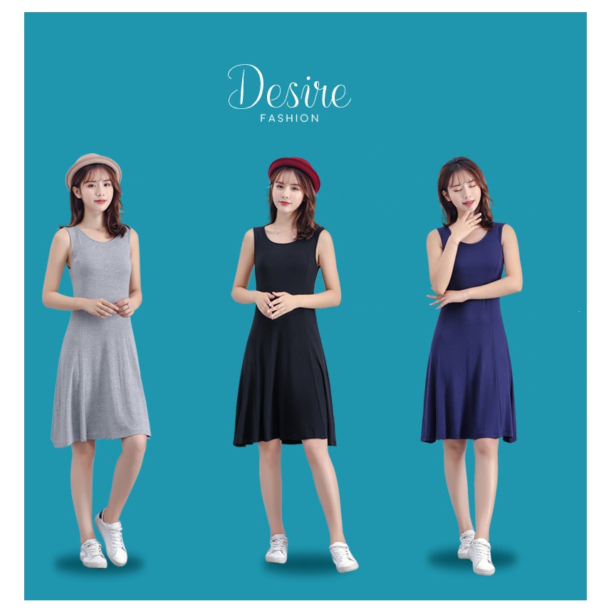 [Video thật] Váy thun cotton sát nách dáng xòe mịn mát mùa hè VNN-0097N | BigBuy360 - bigbuy360.vn