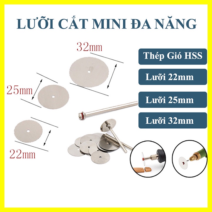 Lưỡi cắt, đĩa cắt mini đa năng dùng cho máy khoan cầm tay, cán 3mm