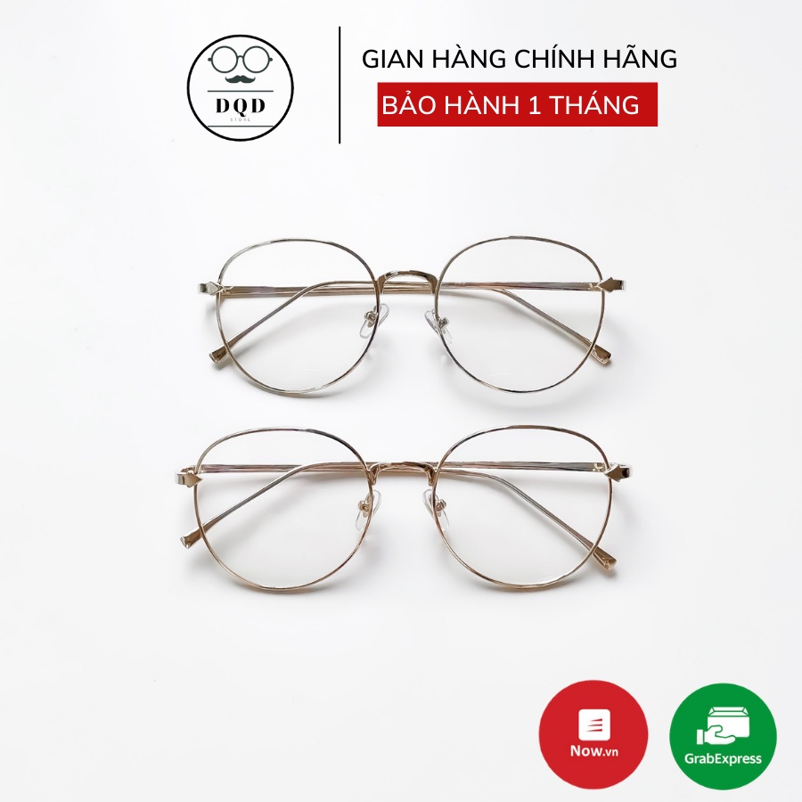 Gọng kính cận kim loại mắt tròn nam nữ DQD STORE phụ kiện thời trang mã 1880