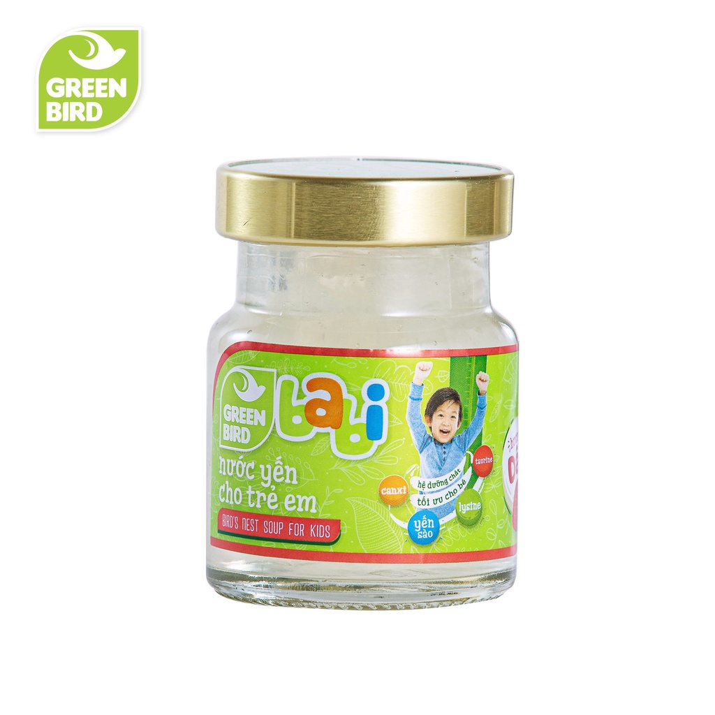 Lốc Green Bird - Babi Nước Yến Cho Trẻ Em Hương Dâu - (4hũ*72g)