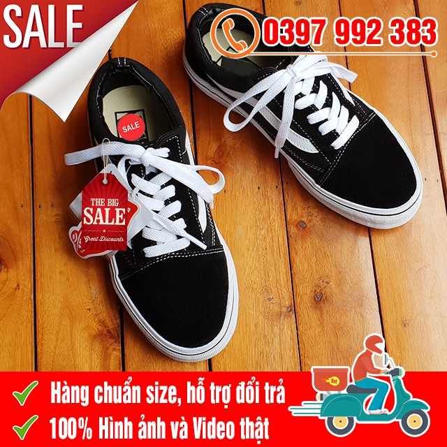 [MIỄN PHÍ SHIP] Giày Thể Thao Old Skool Đen Trắng Thấp Cổ Nam Nữ