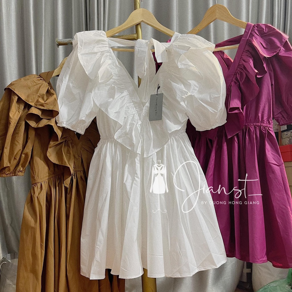 Đầm Babydoll Cổ Bèo Nơ Sau 3 Màu Big Size Siêu Xinh - NV273