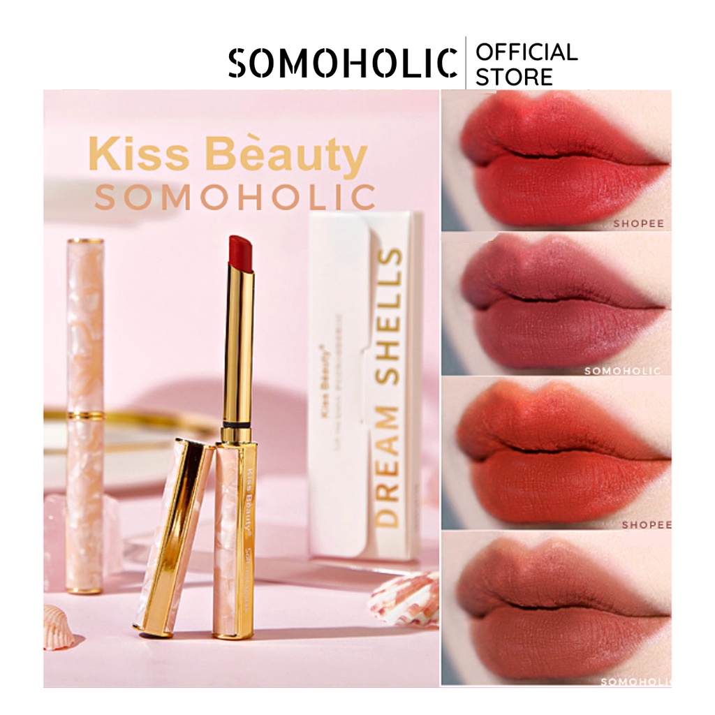 Son Nội Địa Trung Kiss Beauty Chất Kem Nhung Lì Thiết Kế Sang Chảnh Mềm Mịn Môi SM22