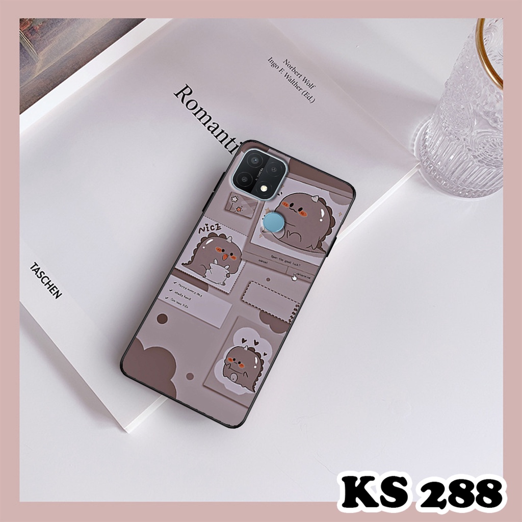 Ốp lưng Oppo A15 - Oppo A15s - Ốp in hình khủng long DinoCute - Lưng nhám viền TPU