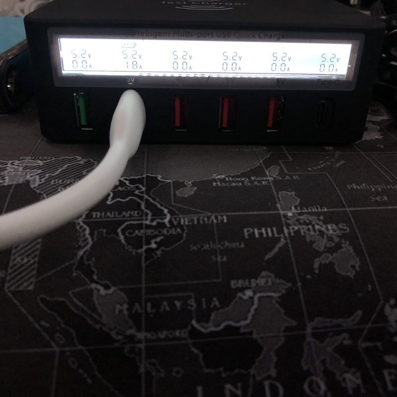 Bộ sạc nhanh Qi không dây loại C USB 5 cổng 7 trong 1 QC 3.0 cho iphone kèm phụ kiện