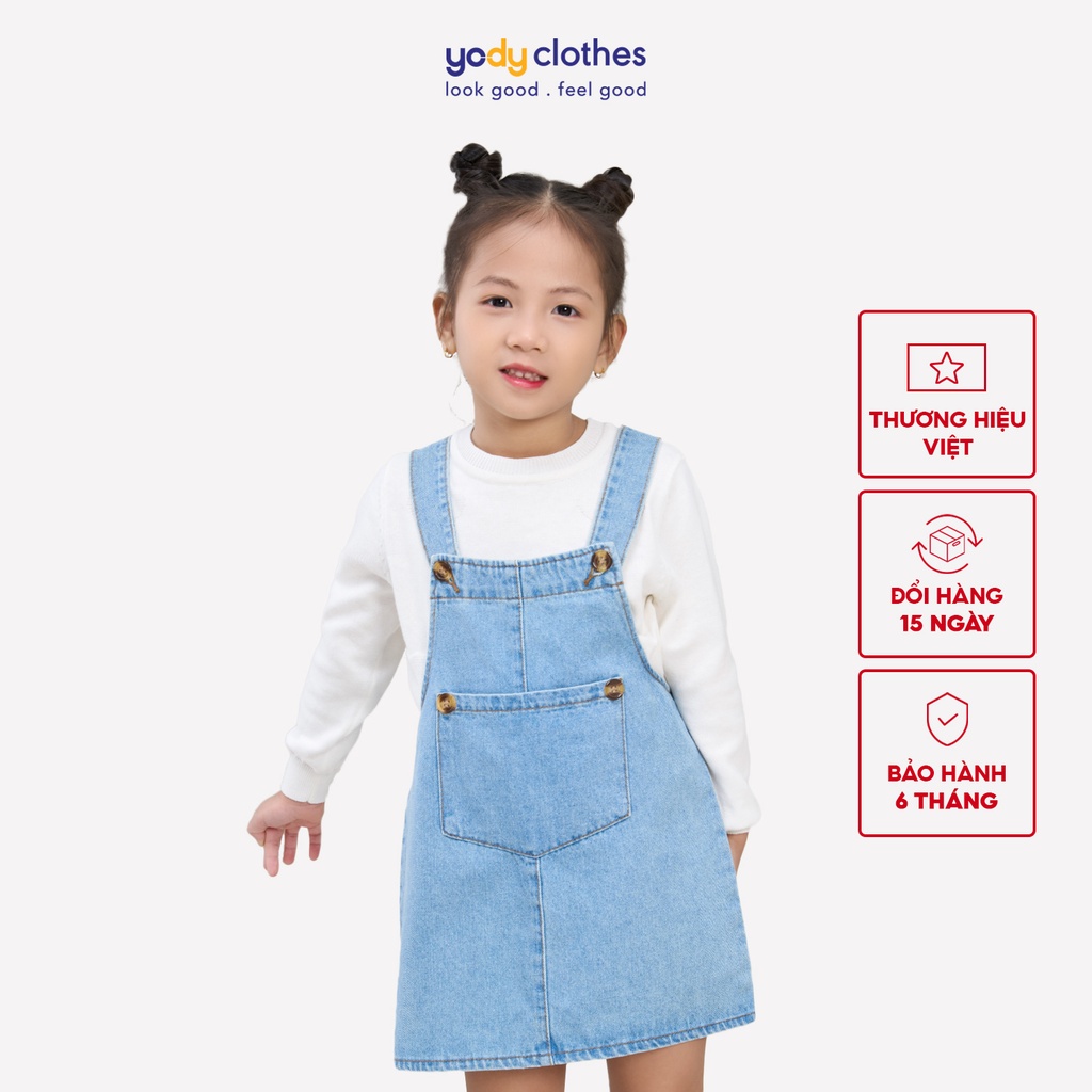 Yếm váy jean bé gái YODY có túi ở bụng dễ thương KID4341