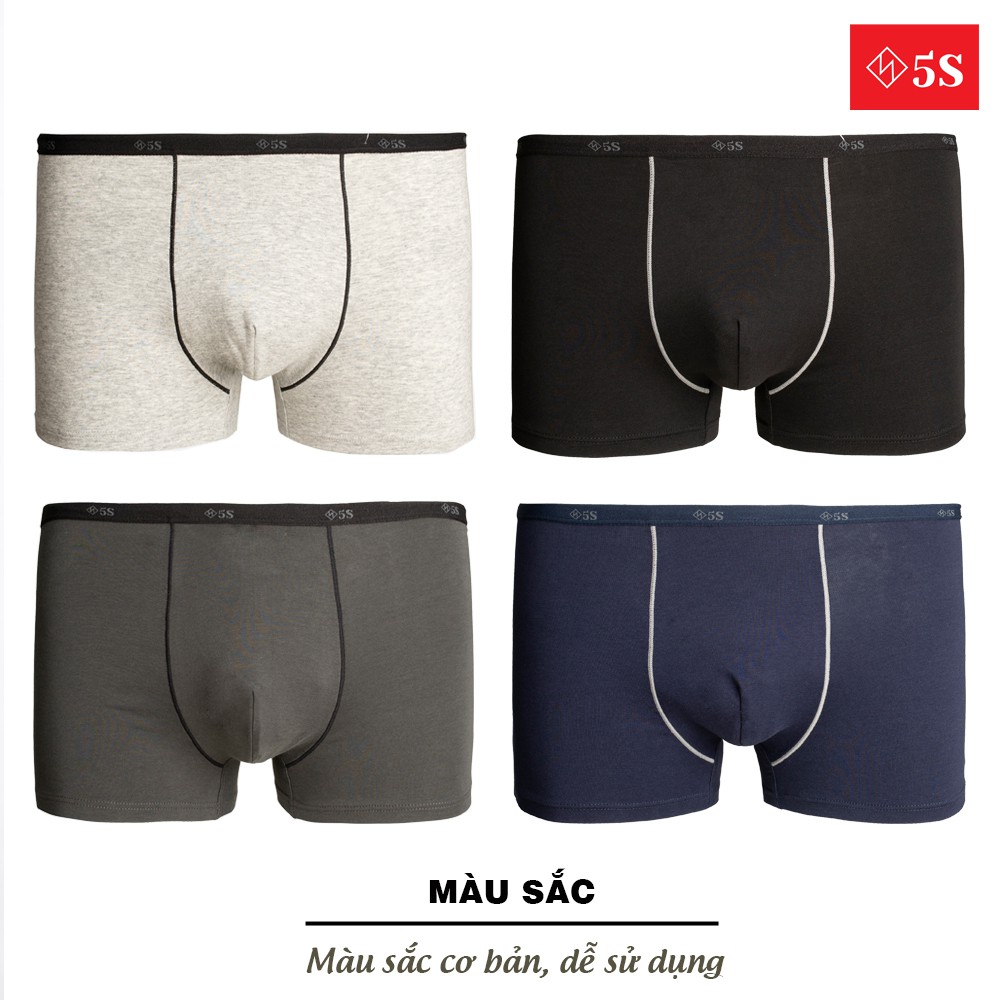 Combo 3 Quần Lót Nam Boxer 5S Chất Bamboo Cao Cấp, Thấm Hút, Co Giãn, Kháng Khuẩn Cực Tốt (5BX020-02SD).