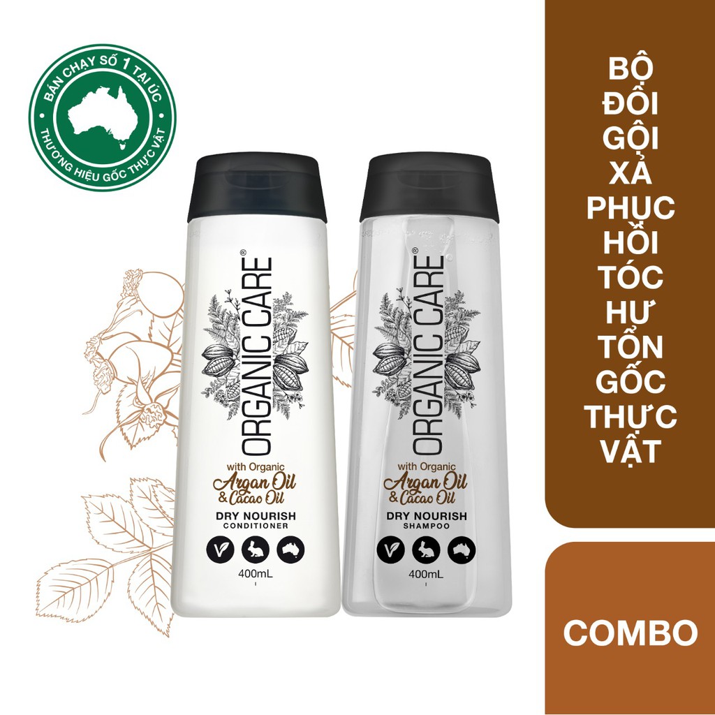 Combo dầu gội & xả phục hồi tóc hư tổn Organic Care