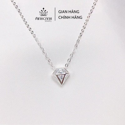 Dây Chuyền Bạc Ta Mặt Hình Kim Cương Mini - Minh Canh Jewelry