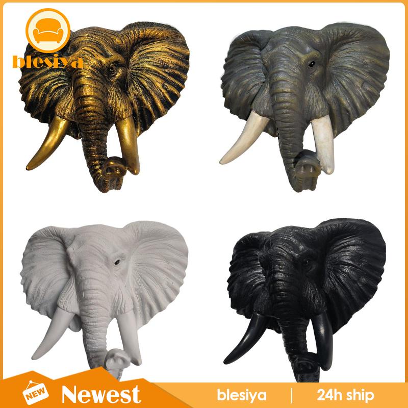 [Blesiya] Bức Tượng Đầu Voi Polyresin Thêm Sành Điệu Thêm Vào Bất Kỳ Phòng
