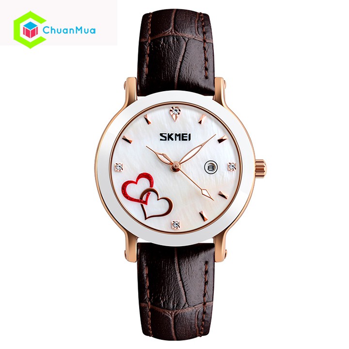 Đồng Hồ Nữ Dây Da SKMEI 9144 Có Lịch - DHA626