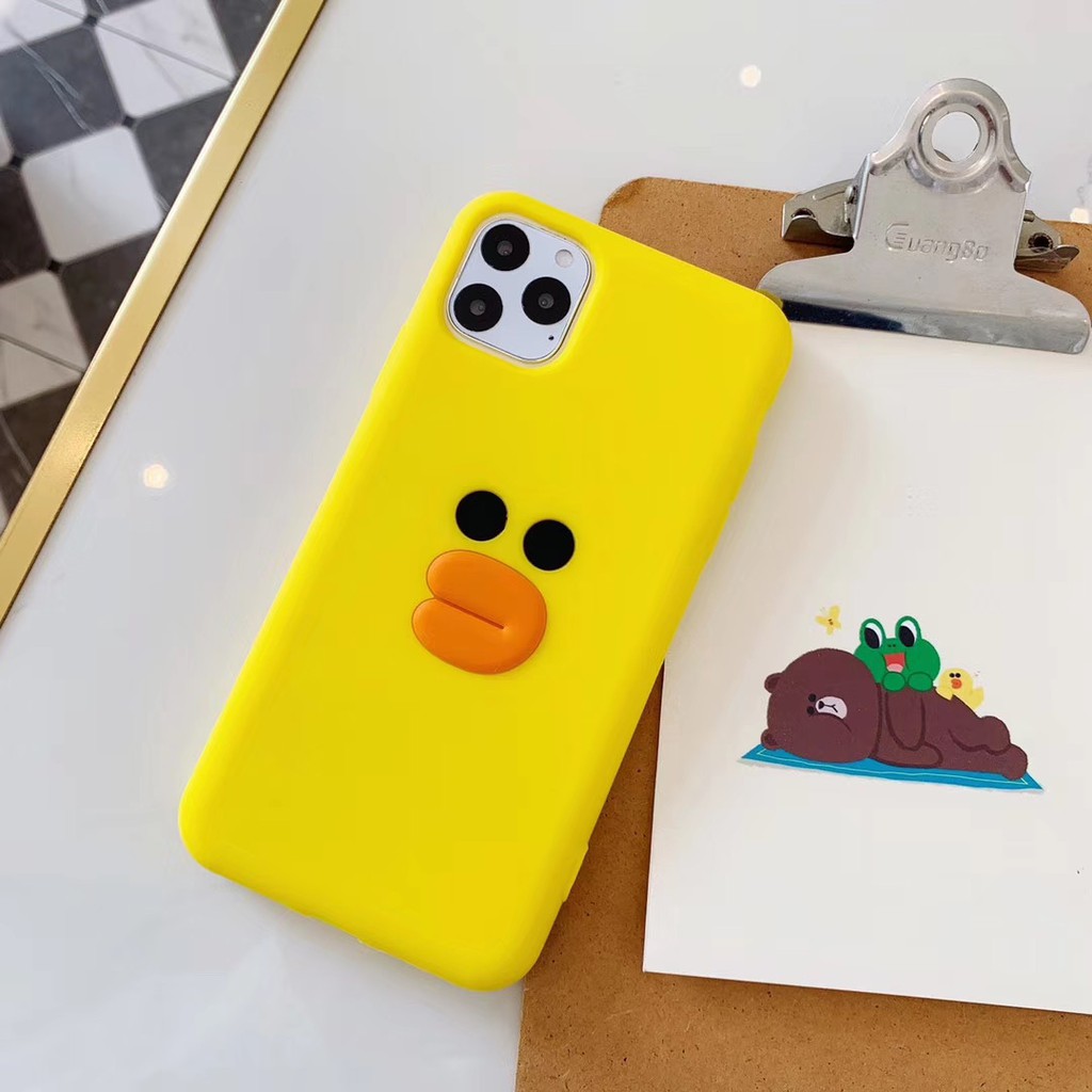 Line friends Ốp Điện Thoại Silicon Chống Sốc Hình Gấu Nâu 3d Cho iphone 13 12pro 11pm 678plus se2 xr xsm