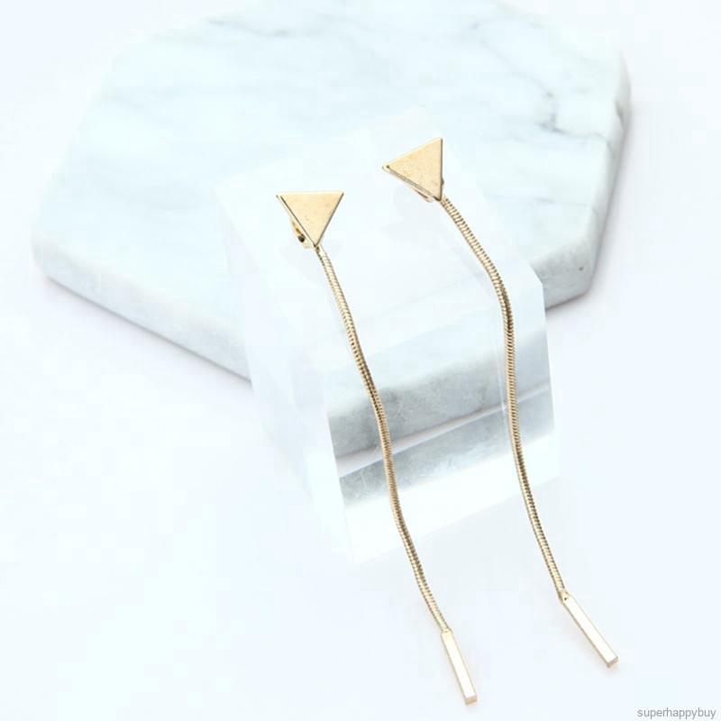 Đôi Khuyên Tai Dài Phối Hình Tam Giác Thời Trang Cho Nữ