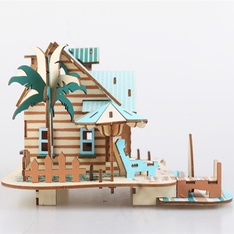 Đồ chơi lắp ráp gỗ 3D Mô hình Bali Island Villa