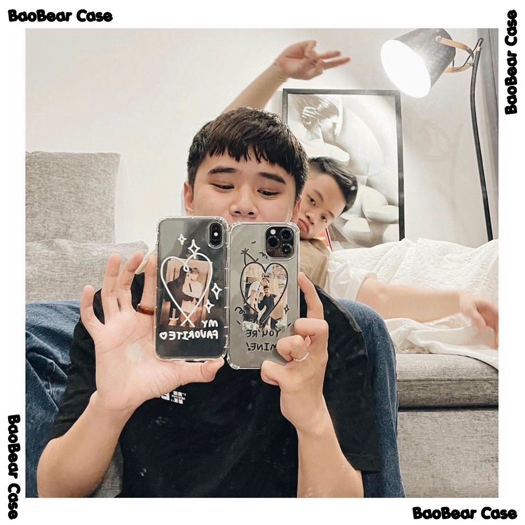 Ốp đôi Trái tim In theo yêu cầu iphone 6/6Plus, 7/8plus, X/Xs, XsMax , 11, Xr, 11pro, 11ProMax, 12/12pro, 12ProMax...